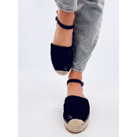 Premat Sorte gennembrudte espadrillesandaler 1