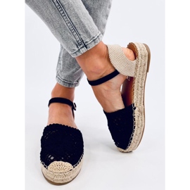 Premat Sorte gennembrudte espadrillesandaler 2