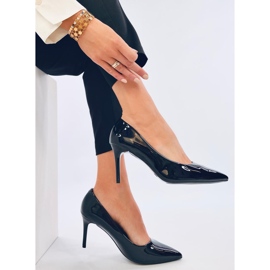 Charlotte Black patent stilet pumps sort 2