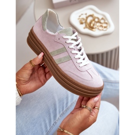 Zazoo N1068S4 Ruskindssneakers til kvinder, lilla 2