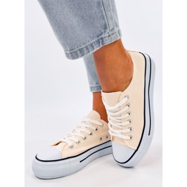Fargis Beige klassiske sneakers til kvinder 2