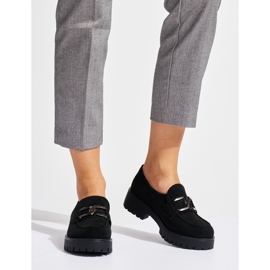 Loafers i sort ruskind til kvinder 1