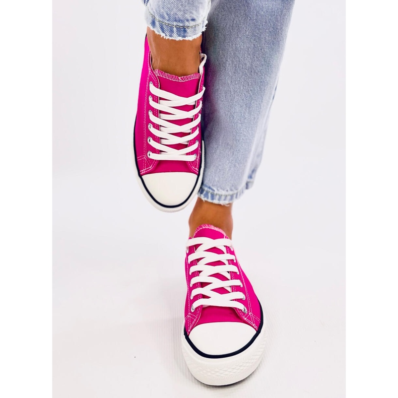 Klassiske damesneakers Basic Fuchsia lyserød 1
