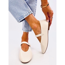Rotaro Khaki balletflader med rem beige 1