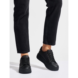 Sorte platformssneakers til kvinder 1