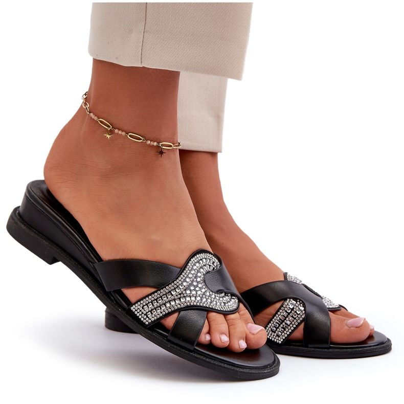 Seastar Dameflip-flops med udsmykning, sort 4