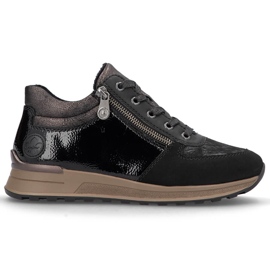 Isolerede sorte sneakers til kvinder Rieker N1407-00 1