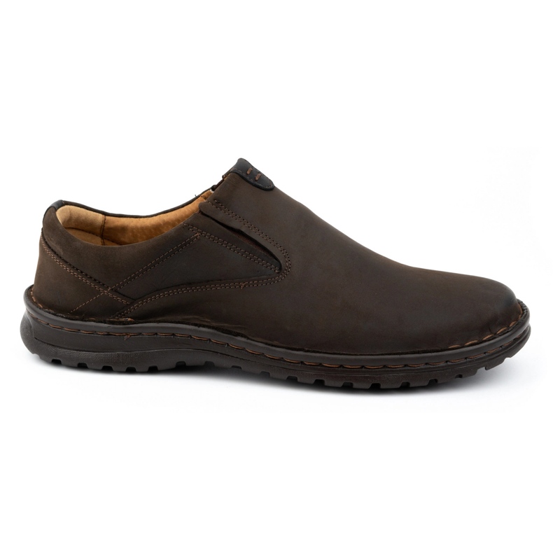 Kampol Herre slip-on sko 12KAM, mørkebrune 1