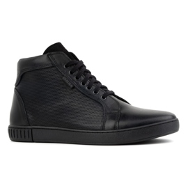 Olivier Herre lædersko, Chelsea støvler, høje sneakers, 427KNT, sort 1