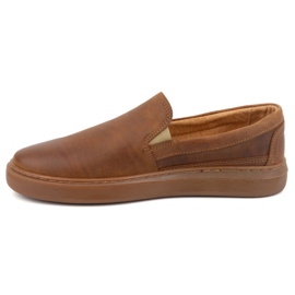 Herre slip-on sko lavet af naturlæder POLBUT 2124 camel brun 1