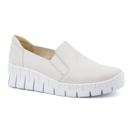 WASAK Dame lædersko, slip-on pumps 0721W, hvid 1