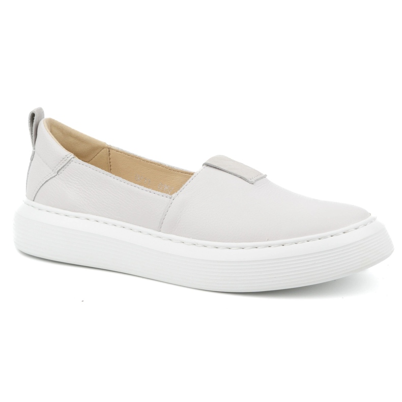 WASAK Dame lædersko, slip-on pumps 0711W, hvid 1