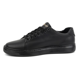 Herre lædersneakers POLBUT 2127 sort 1