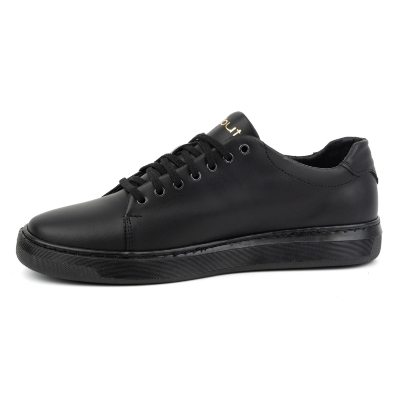 Herre lædersneakers POLBUT 2127 sort 1