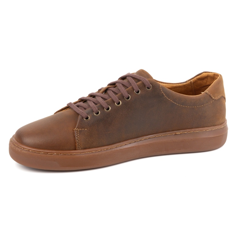 POLBUT 2127 camel herre lædersneakers brun 1