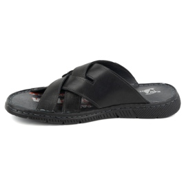 Kampol Herre-cross-læder flip-flops 203KAM, sort 1