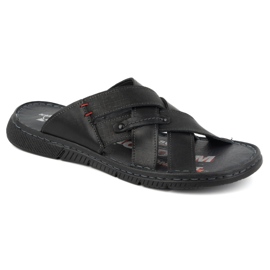 Kampol Herre-cross-læder flip-flops 203KAM, sort 2
