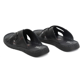 Kampol Herre-cross-læder flip-flops 203KAM, sort 5