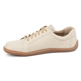 Olivier Dame minimalistiske barfodet lædersko model 1243, beige 4