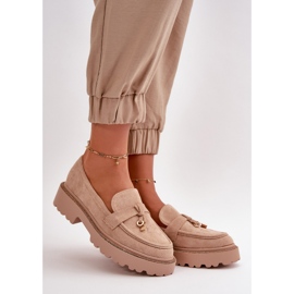 Dame Eco Ruskind Loafers Med Dekoration Beige Verindalle 1