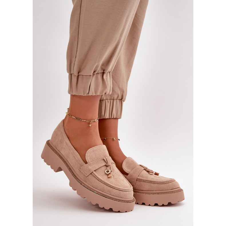 Dame Eco Ruskind Loafers Med Dekoration Beige Verindalle 1
