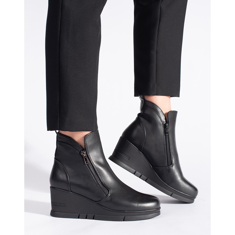 Sorte kilestøvler til kvinder 1
