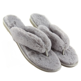 Grå flip-flops med pels lb17-36 grå 1
