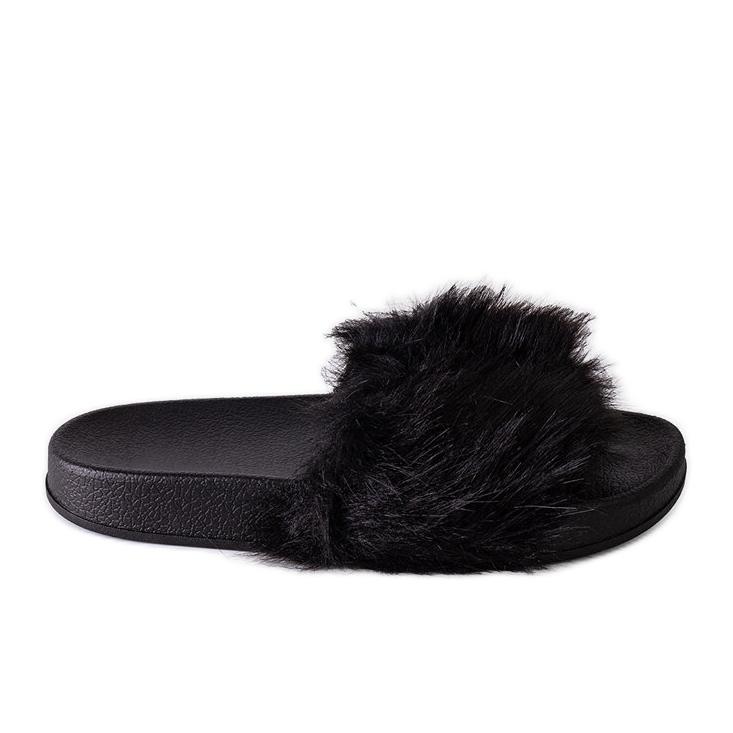 Candy sorte flip-flops med pels 1
