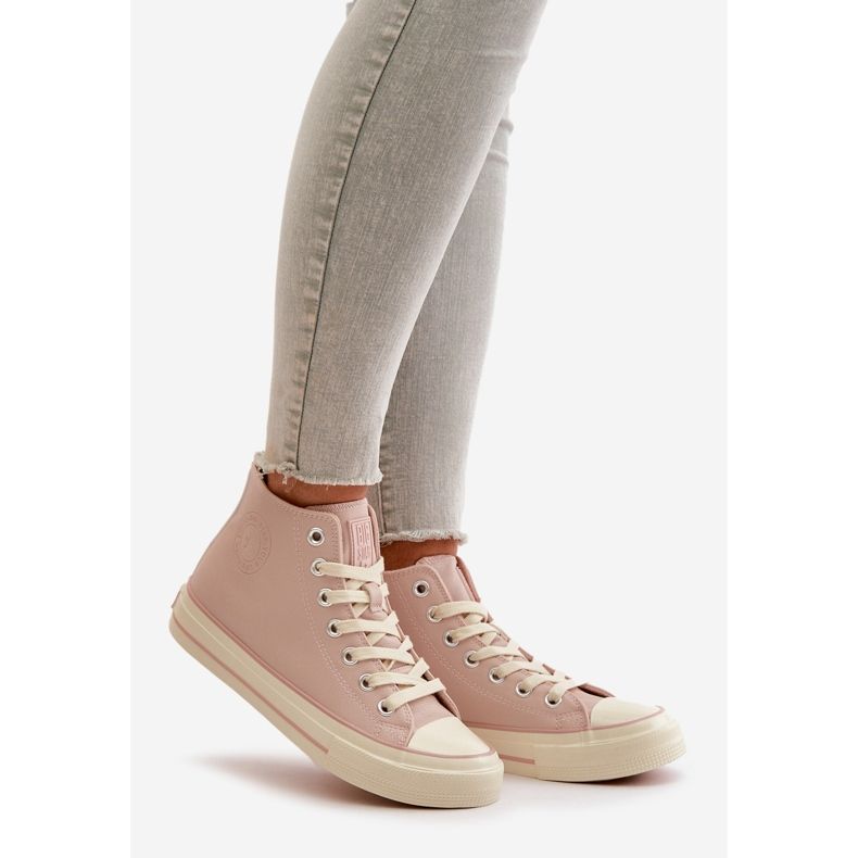 Isolerede sneakers til kvinder lavet af øko-læder Pink Big Star OO274933 lyserød 1