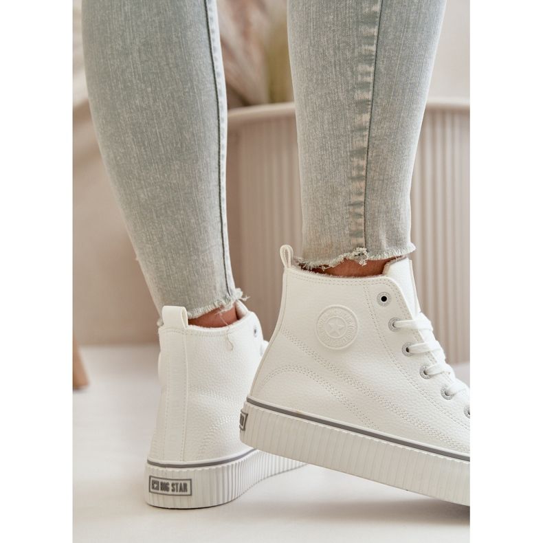 Dame isolerede Eco læder sneakers Big Star OO274788 Hvid 2