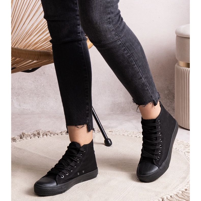 Sorte høj-top Raffie sneakers 1