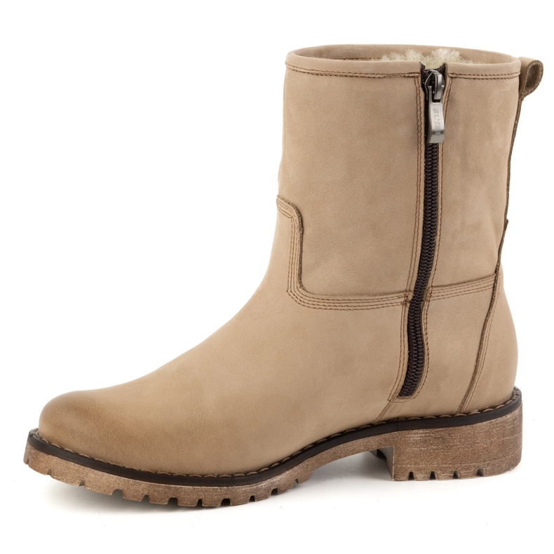Olivier Dameisolerede vinterlæderstøvler 340BB, beige 1