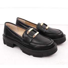 Lædersko, sorte damemokkasiner Filippo DP6099 2