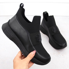 Slip-on sko til kvinder, sort Artiker 55C0035 1
