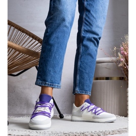 Aucoin grå sneakers med lilla snørebånd hvid 1