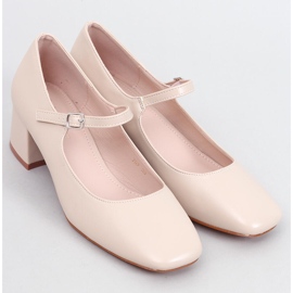Mary Jane Kelsey Beige pumps med høj hæl 1