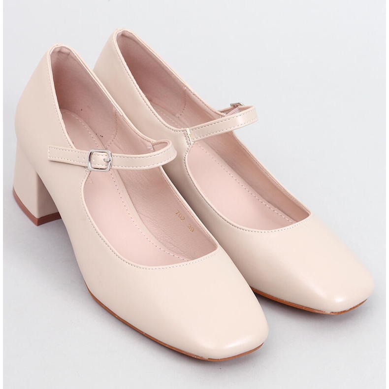 Mary Jane Kelsey Beige pumps med høj hæl 1