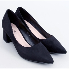 Farrin Black lavhælede pumps sort 1
