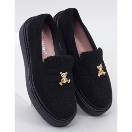 Anisha Black platform loafers med shearling sort 1