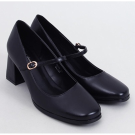 Mary Jane Keefel Sort højhælede pumps 1