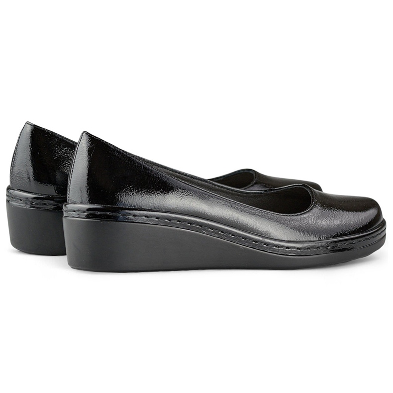 Dame-patent sorte pumps med lave kiler 1