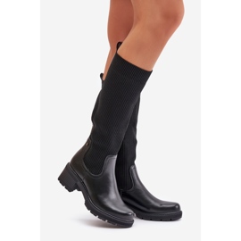 Sorte Vaimi Slip-on støvler med elastisk overdel 1
