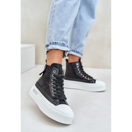 Sneakers med høj platform til kvinder Sort Averira 2