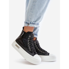 Sneakers med høj platform til kvinder Sort Averira 1