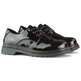 Kvinde læder sort patent oxfords, naturligt læder 1