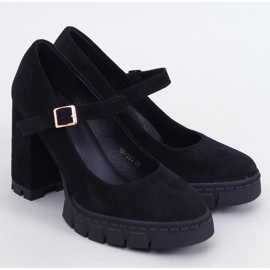 Platform pumps med en Dresse Black rem sort 1