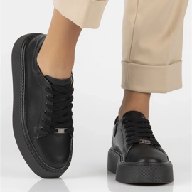 Filippo DP6119/24 Bk lædersneakers, sorte 2