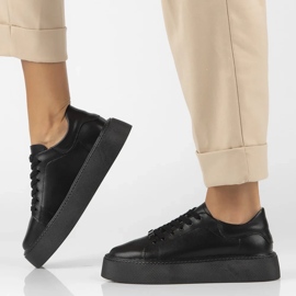 Filippo DP6119/24 Bk lædersneakers, sorte 1