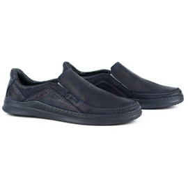Antex Mænds sko slip-on læder slip-on 216gt marineblå 2