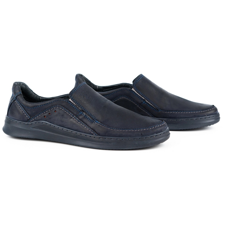 Antex Mænds sko slip-on læder slip-on 216gt marineblå 2